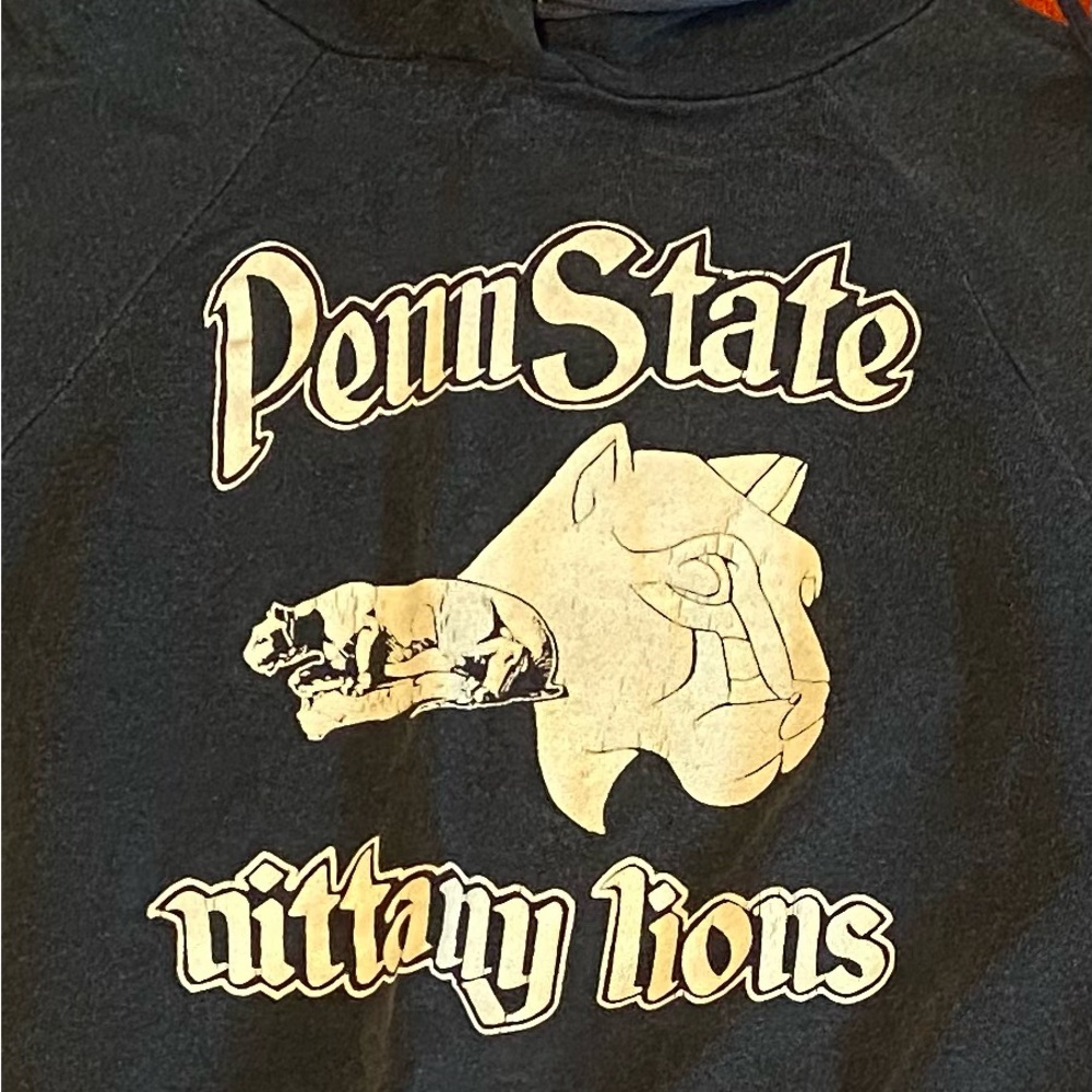 Vintage 80s 1980s Penn State football Nittany Lions  sweatshirt Hoodie L blue